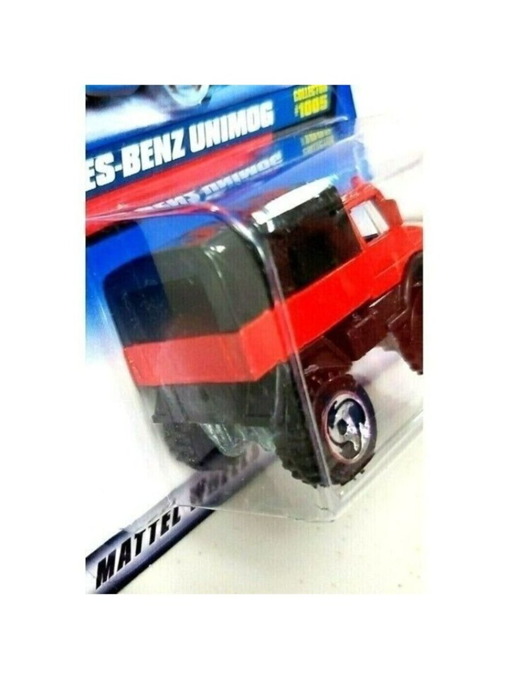 Vintage Die Cast Hot Wheels 1998 MERCEDES-BENZ UNIMOG 1005 Red/Black w/Chrome SB - Picture 4 of 10